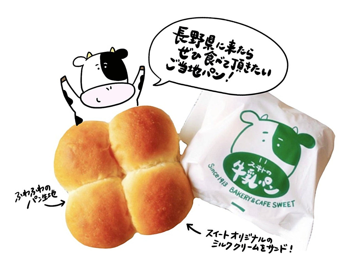 スヰトの牛乳パン(2個セット)